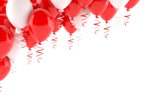 Balloons isolated on white background