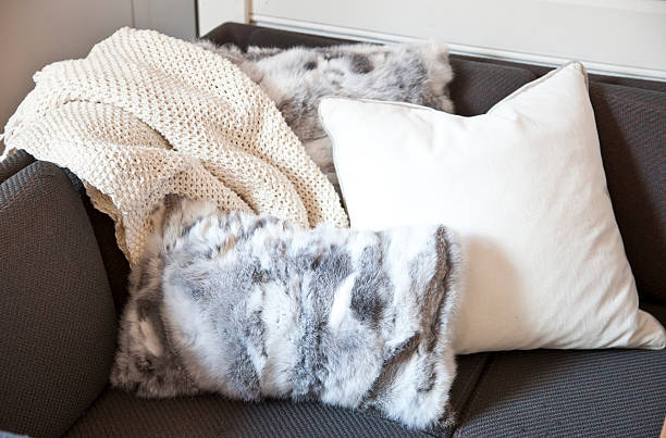 istock Cozy Sofa With Cushion And Blanket 506190117