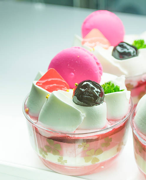 istock pink macarons   cup cake for sale 506192695