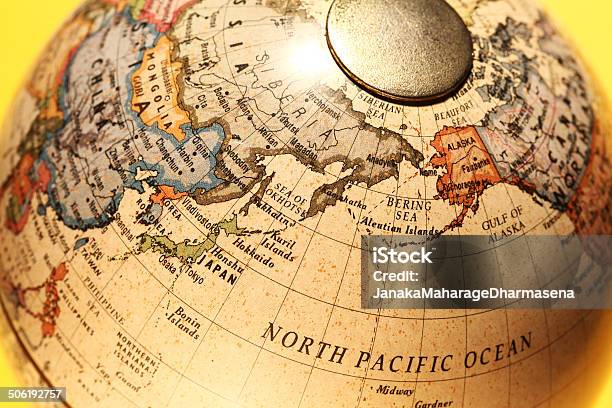 Vintage Old Globe Stock Photo - Download Image Now - Antique, Globe - Navigational Equipment, Pacific Ocean