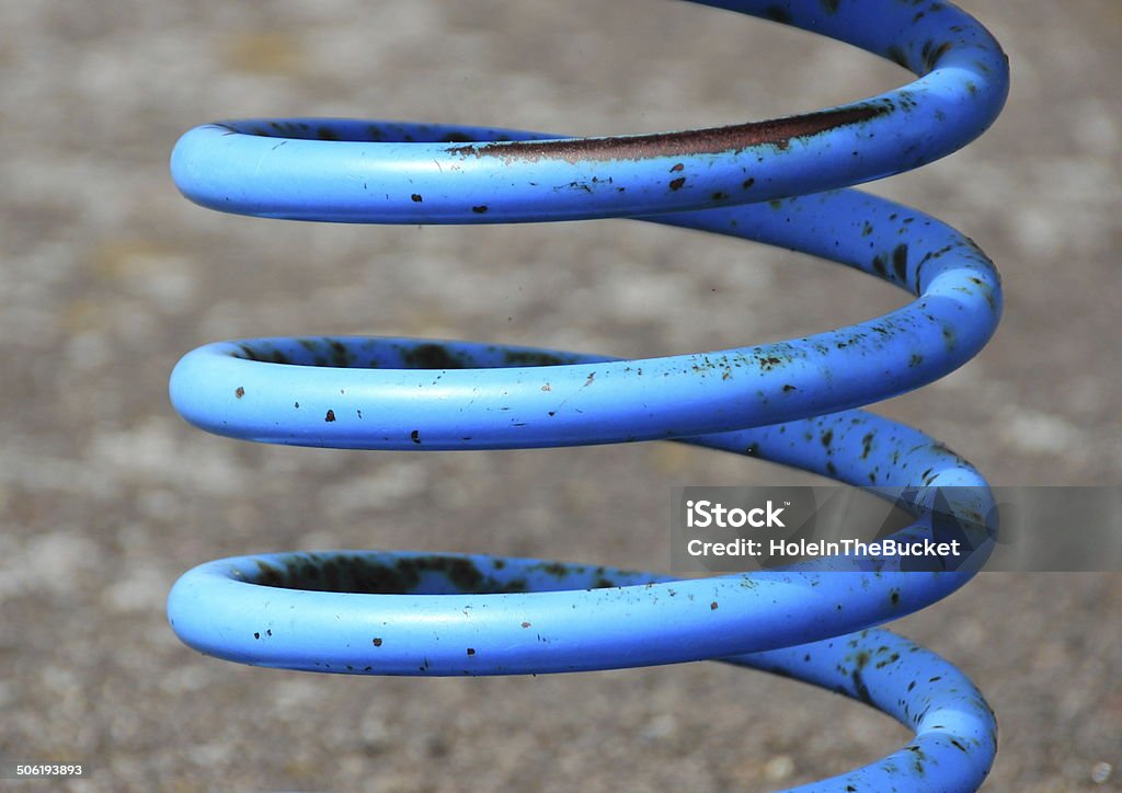 Blue Metal Spring With Rust Stock Photo - Download Image Now ...