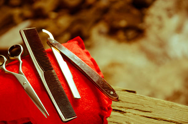 Hair set standing on a red pillow