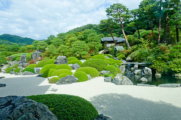 Tenryuji temple main building and water garden in autumn, a world heritage, Kyoto, Japan