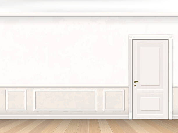 illustrations, cliparts, dessins animés et icônes de classique intérieur blanc avec porte de - door nobody macro close up