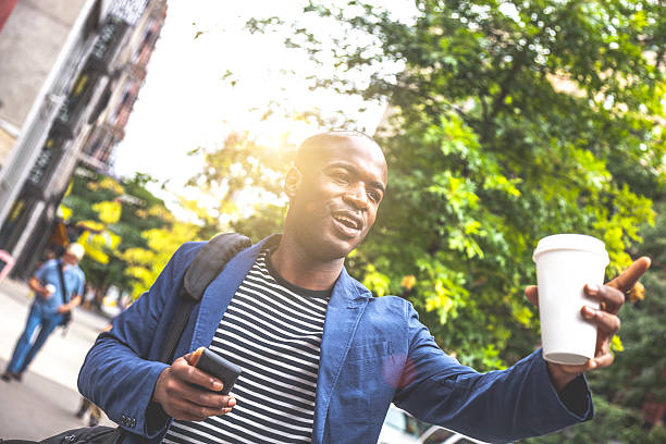 istock Man walking in New York commuting in the morning 506198494