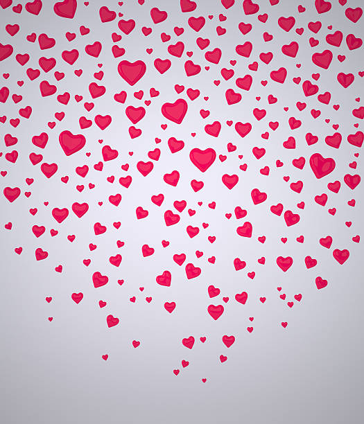 Background of Hearts vector art illustration