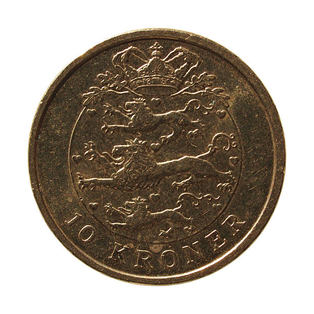 istock 10 Danish krone coin over black background 506199472