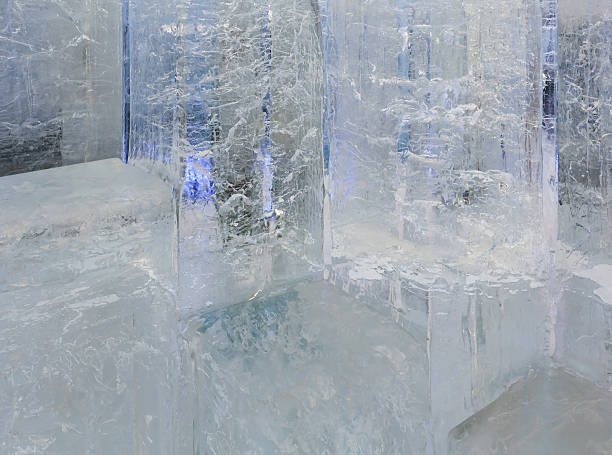 istock Glacial transparent block of ice with patterns. 506200034