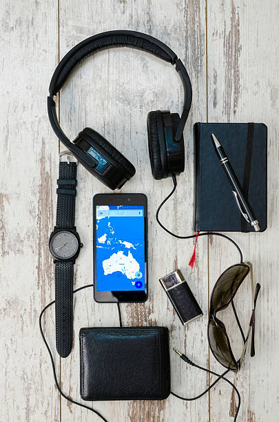 istock Mobile phone with headphones 506200068