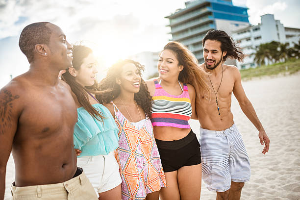 istock group of friends walking on the beach togetherness 506200894