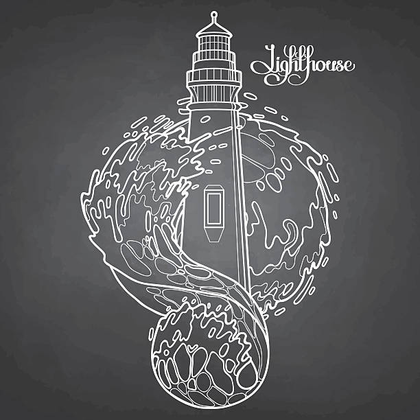 illustrations, cliparts, dessins animés et icônes de image lighthouse pendant une tempête - sea storm lighthouse rough