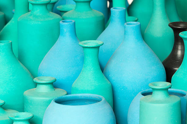 istock Pottery in green and blue 506202978