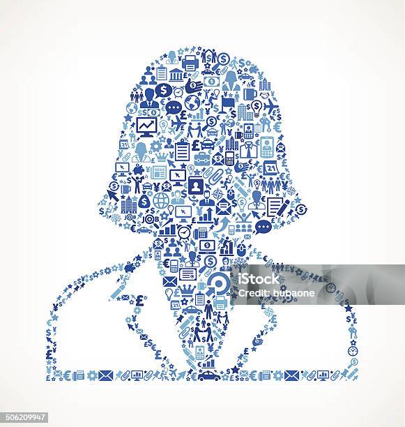 Businesswoman On Business Royalty Free Vector Art Pattern Stock Illustration - Download Image Now