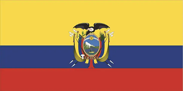 Vector illustration of Ecuador Flag