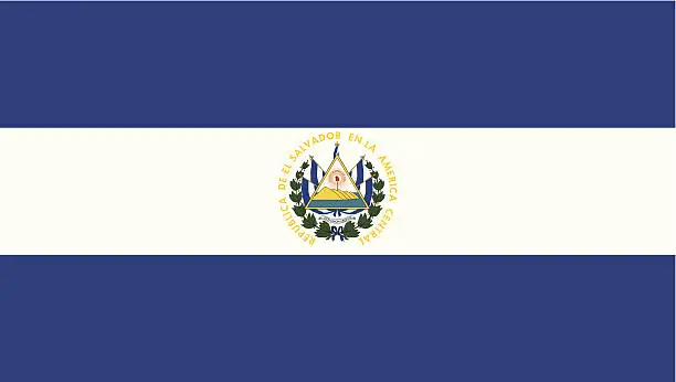 Vector illustration of El Salvador Flag