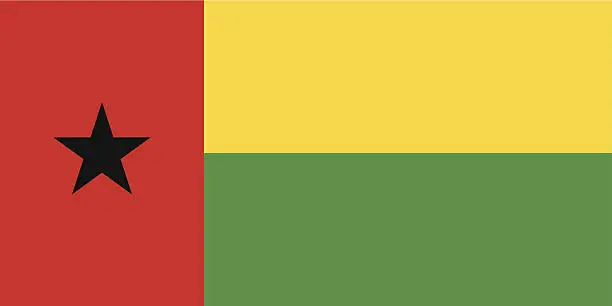 Vector illustration of GUINEA-BISSAU Flag