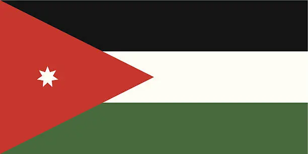 Vector illustration of Jordan Flag