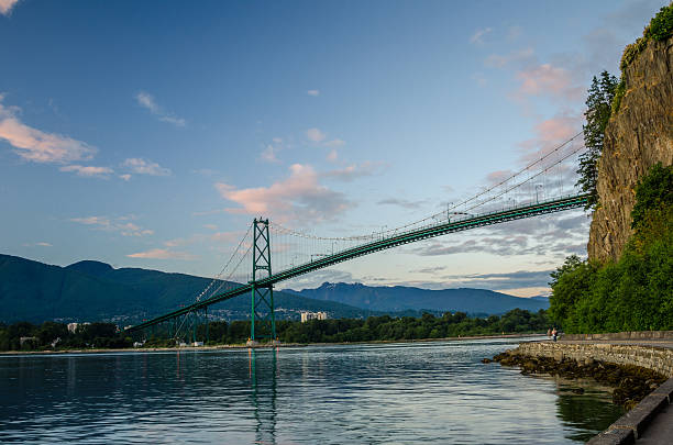 istock Suspension Bridge at Dusk 506210435