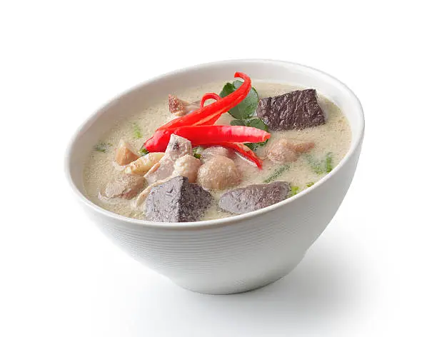 thaifood spicy chicken curry in coconut milk