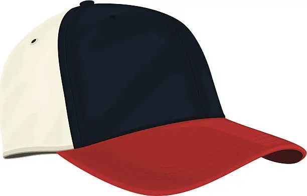 Vector illustration of Red, White and Blue Cap