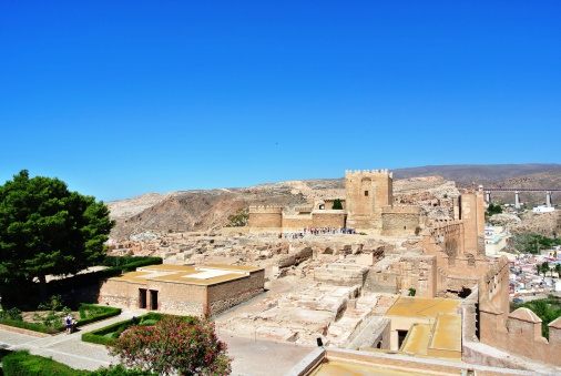 The Alcazaba of Almería - a Moorish fortress in Almería, southern Spain, built in the 11th century.