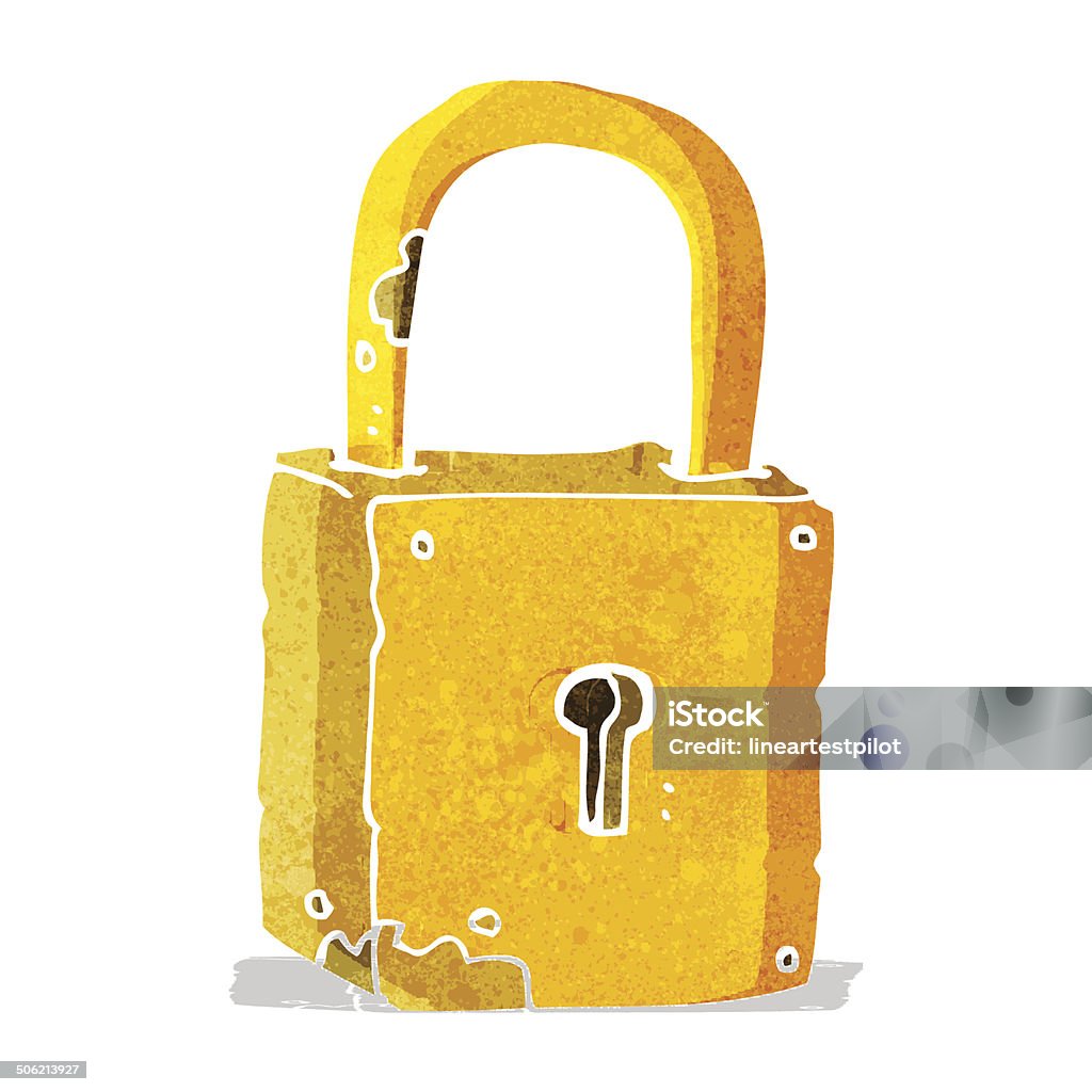 Cartoon Rusty Lock Stock Illustration - Download Image Now - Cheerful ...