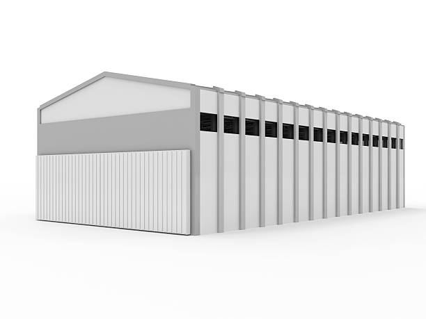 Modern Storehouse isolated on white background stock photo
