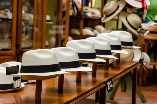 Panama hats in Cuena, Ecuador