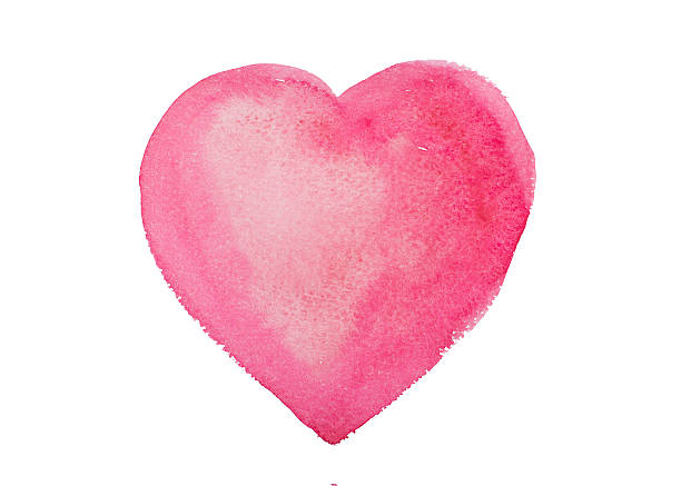 istock Hand drawn watercolor heart isolated on a white background 506215680
