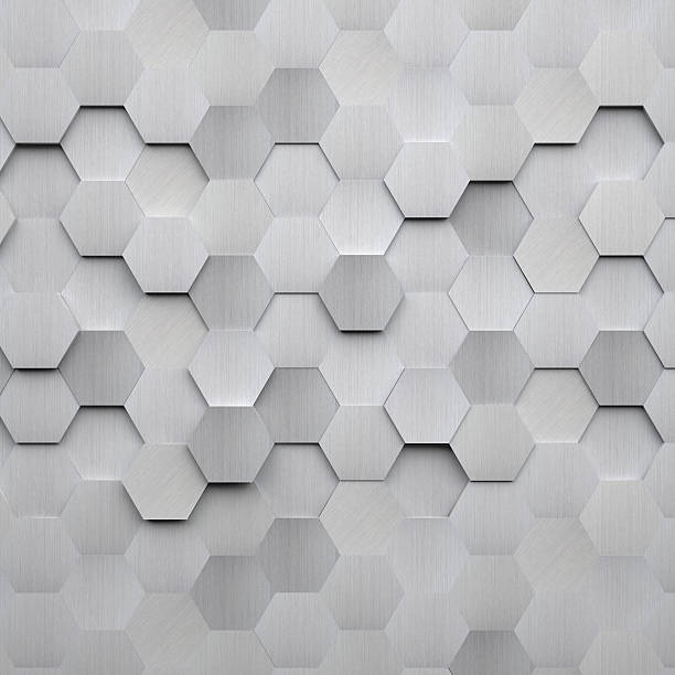 Brushed Metal Hexagon Background stock photo