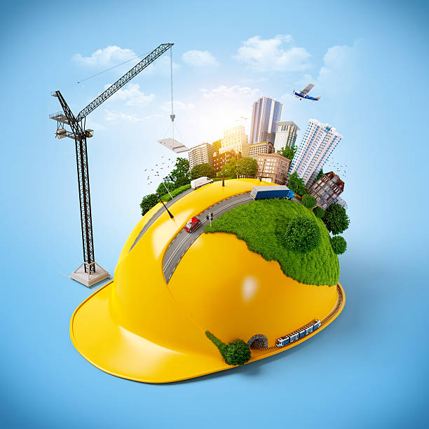 istock City on the construction helmet. 506216647