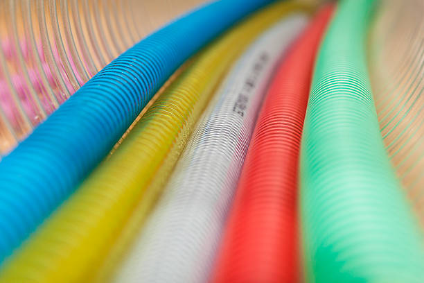 istock Set of multicolored corrugated hoses 506217024