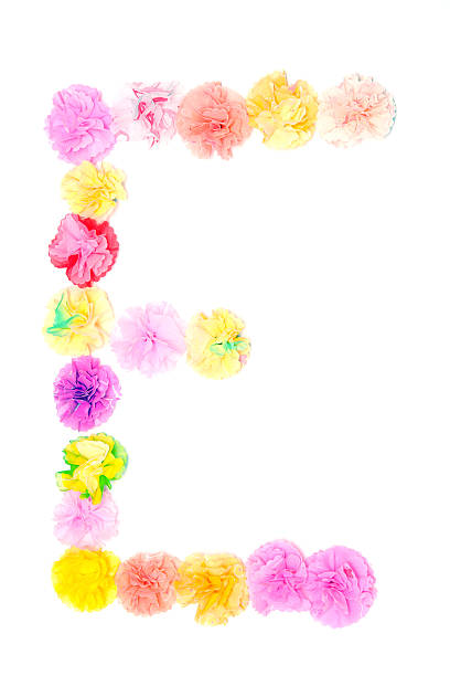 istock “E” Alphabet flowers made from paper craftwork 506217512