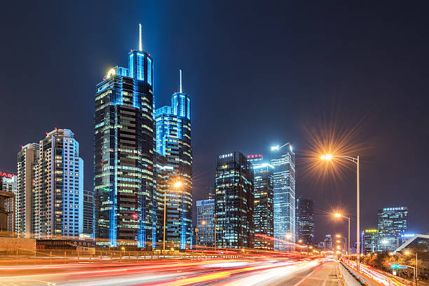istock beijing after sunset-night scene of CBD 506219612