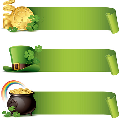 St Patrick's Day - paper curl banner set