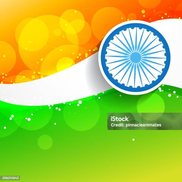 Wave Style Indian Flag Stock Illustration - Download Image Now - 25-29 Years, Abstract, Asia