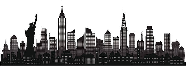 ilustraciones, imágenes clip art, dibujos animados e iconos de stock de edificios de nueva york (complete, edificios y móviles) - manhattan