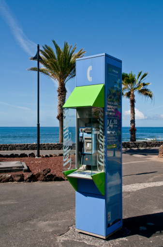 Public call-box .Tenerife.Canary islands.