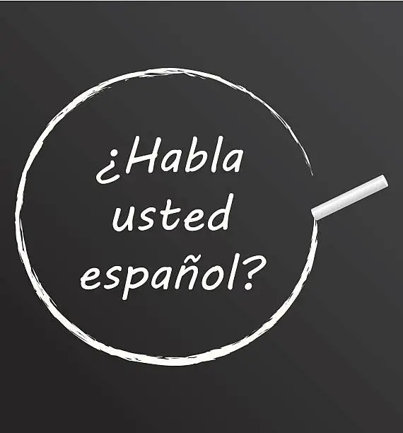 Vector illustration of Habla usted espanol ? Do you speak spanish ?