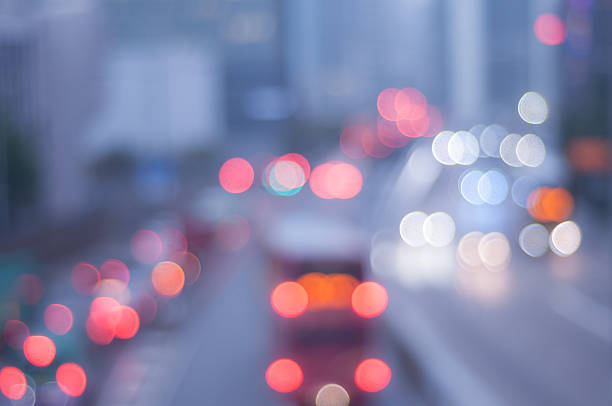 istock Bueautiful night bokeh Highway at hongkong 506242860