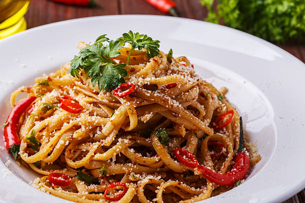 istock Homemade linguine pasta in arrabbiata sauce. 506243574
