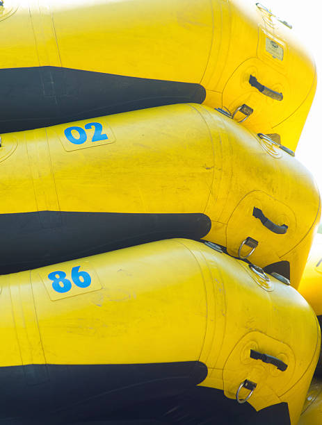 istock Three yellow rafts stacked on top of each other. 506249164