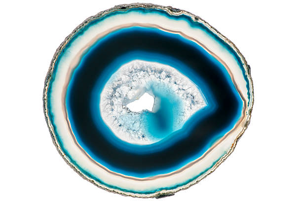 round agate slice with hole stock photo