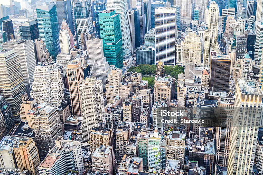 New York City Manhattan Cityscape Aerial View Stock Photo