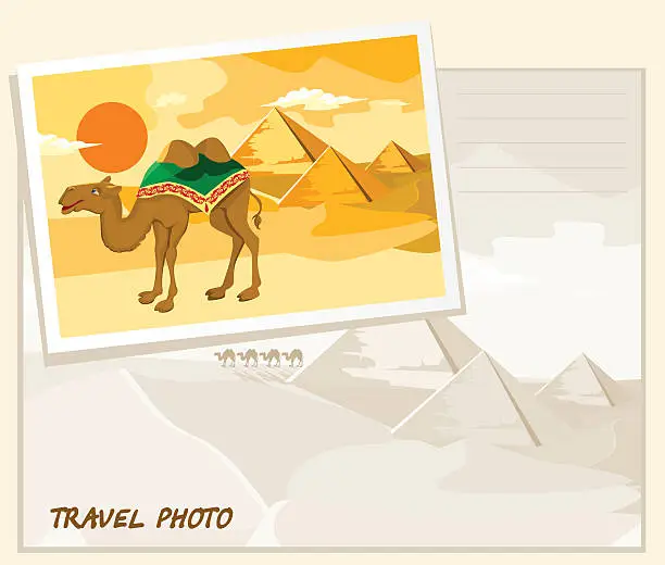 Vector illustration of travel photo template