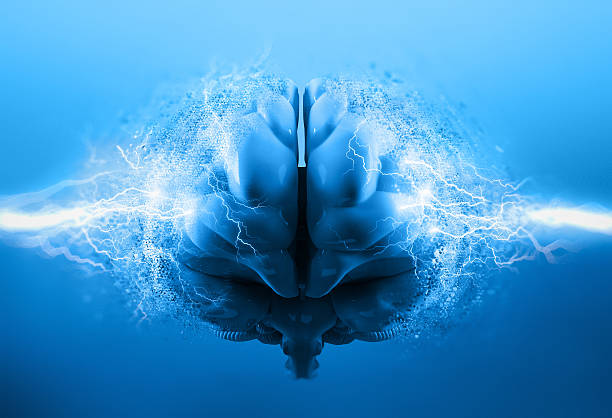 brainstorming - brain lightning brainstorming intelligence stock-fotos und bilder