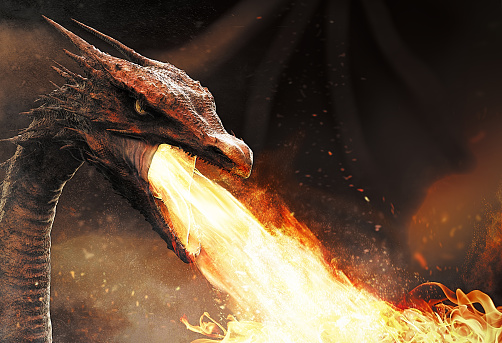 dragon spitting fire