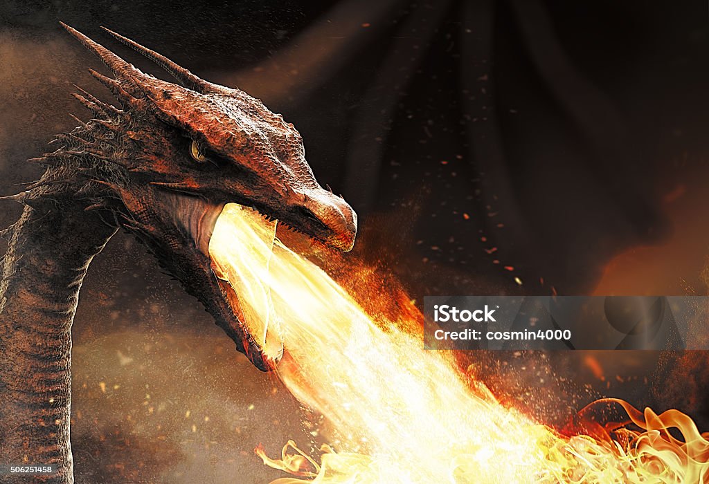 dragon spitting fire Dragon Stock Photo