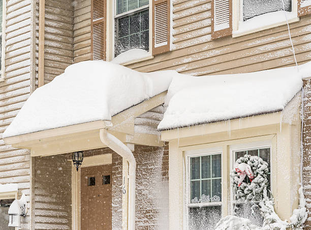 tormenta de invierno en el sur de nueva jersey - thick snow fotografías e imágenes de stock