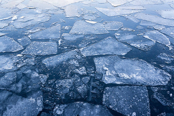 istock ice floes on water , iced river, iced water 506253346